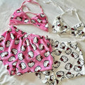 Hello Kitty flannel pajamas with halter neck top