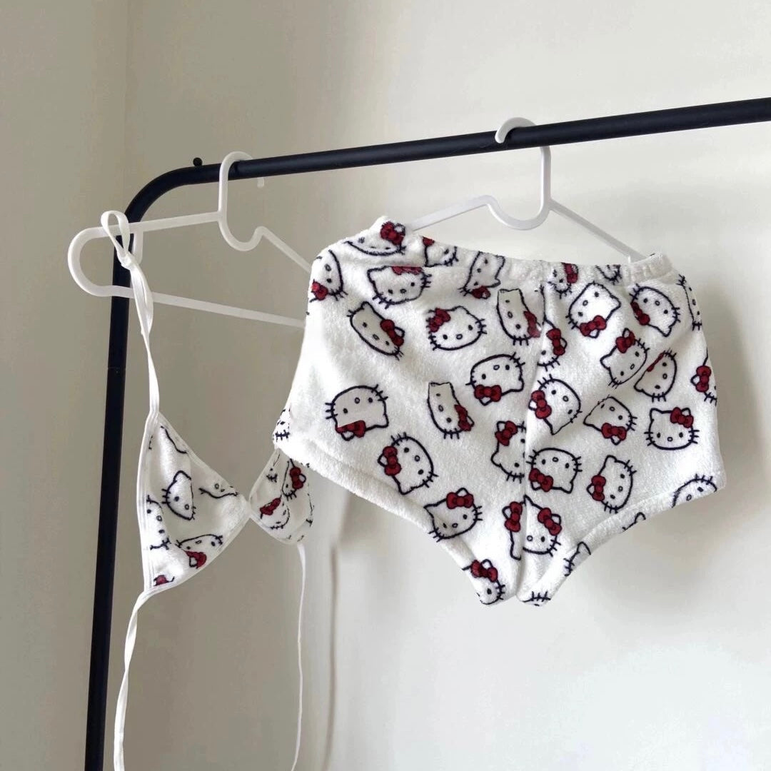 Adorable two-piece Hello Kitty pajama set for women