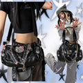 Hello Kitty Y2K shoulder bag with gothic chain design