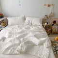 Soft, skin-friendly Korean-inspired thin blanket in ruffles quilted design