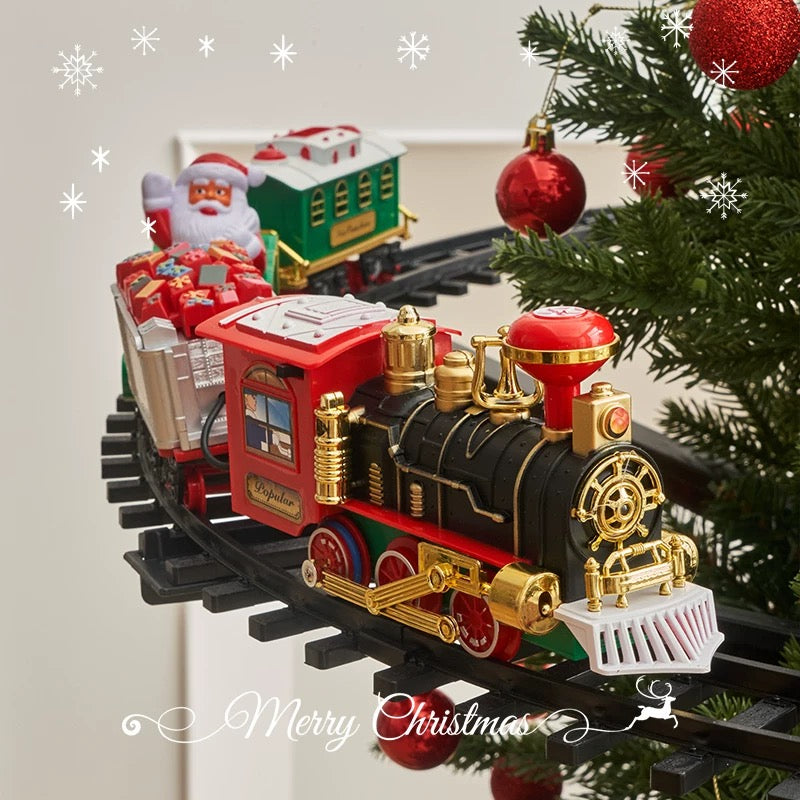 Electric Christmas Tree Train Set - Light Vintage Holiday Decor