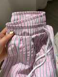 Holiday gift striped pajama pants, ideal for loungewear and casual occasions