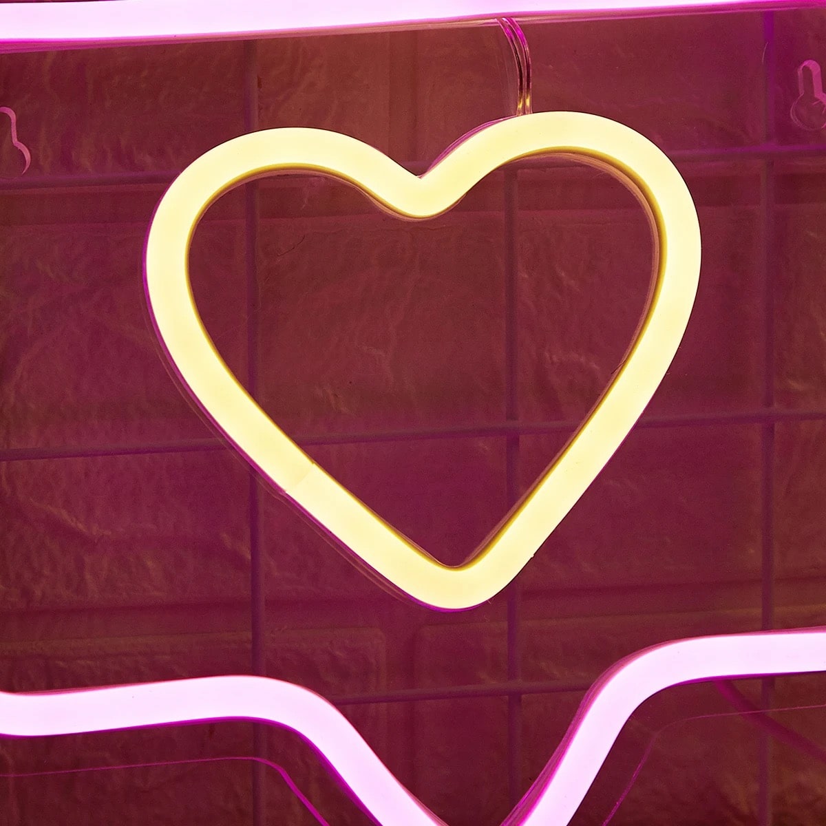 Instagram-inspired heart neon sign for aesthetic room decor