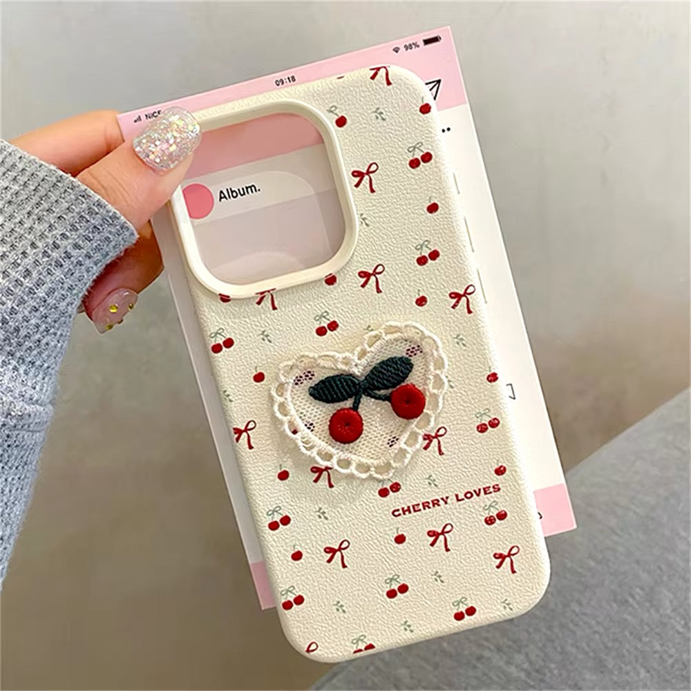 Cool iPhone 12 case with cherry bow design