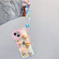 Cute Pink & Blue Pastel iPhone Case with Charm