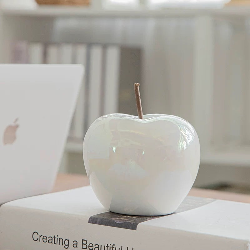 Iridescent pearl apple lamp, a statement piece for retro living spaces