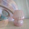 Jellyfish mushroom lamp with vintage striped glass design for room decor