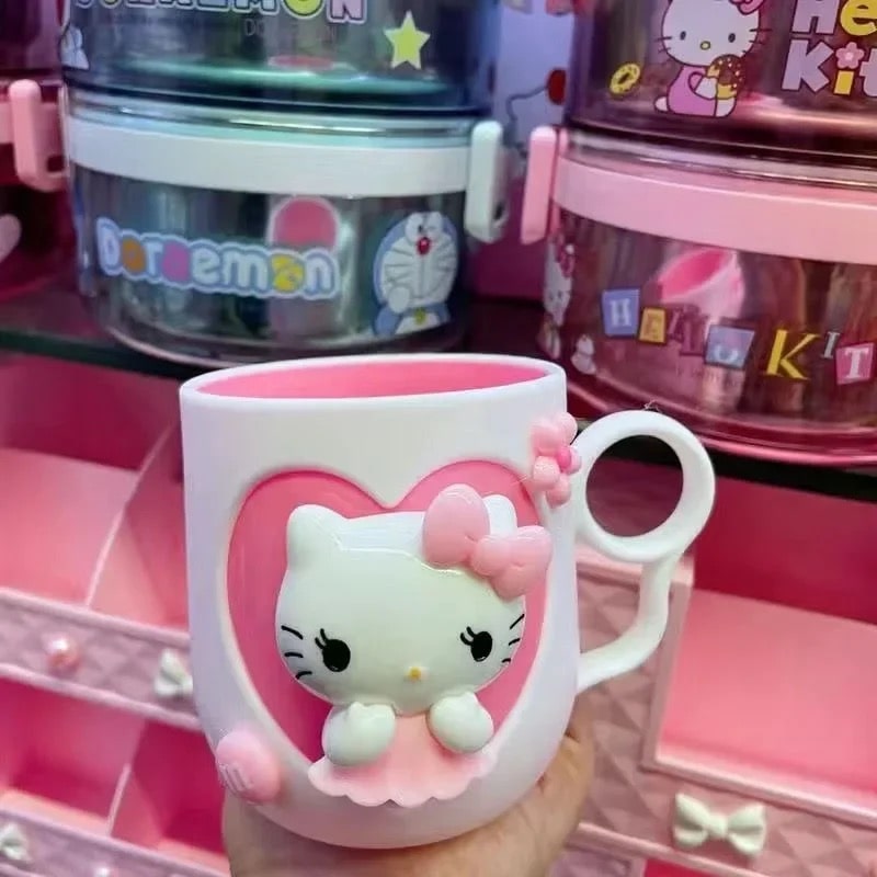 Kawaii heart-design Hello Kitty cup for home use