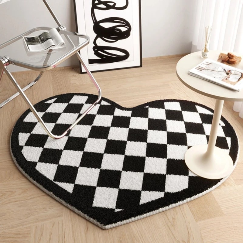Peach Cute Heart Carpet | Soft Heart-Shaped Rug for Decor – The Feelz