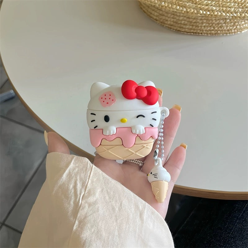 Hello Kitty AirPods case with ice cream design for AirPods 1/2/3