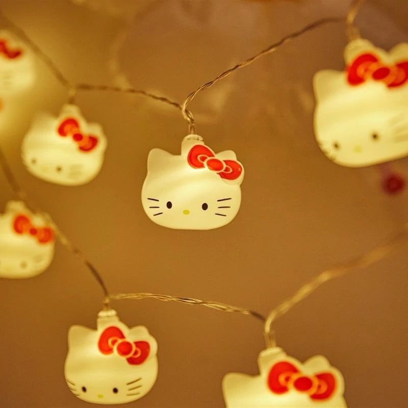 Hello Kitty LED light string for festive room decor