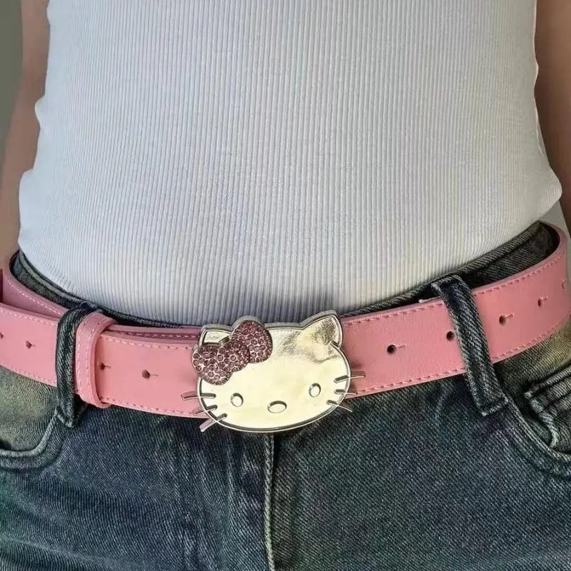 Hello Kitty Sanrio pink belt with water drop charm