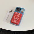 Coquette style Hello Kitty case with card holder for iPhone 13, 12, 11