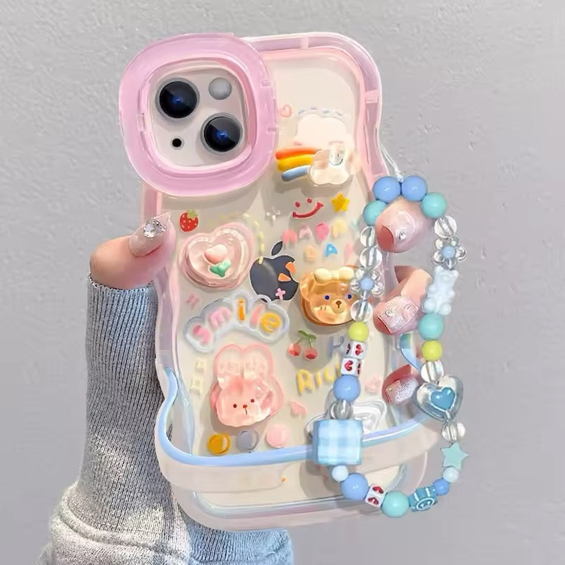 Protective Aesthetic Phone Case with Beaded Holder