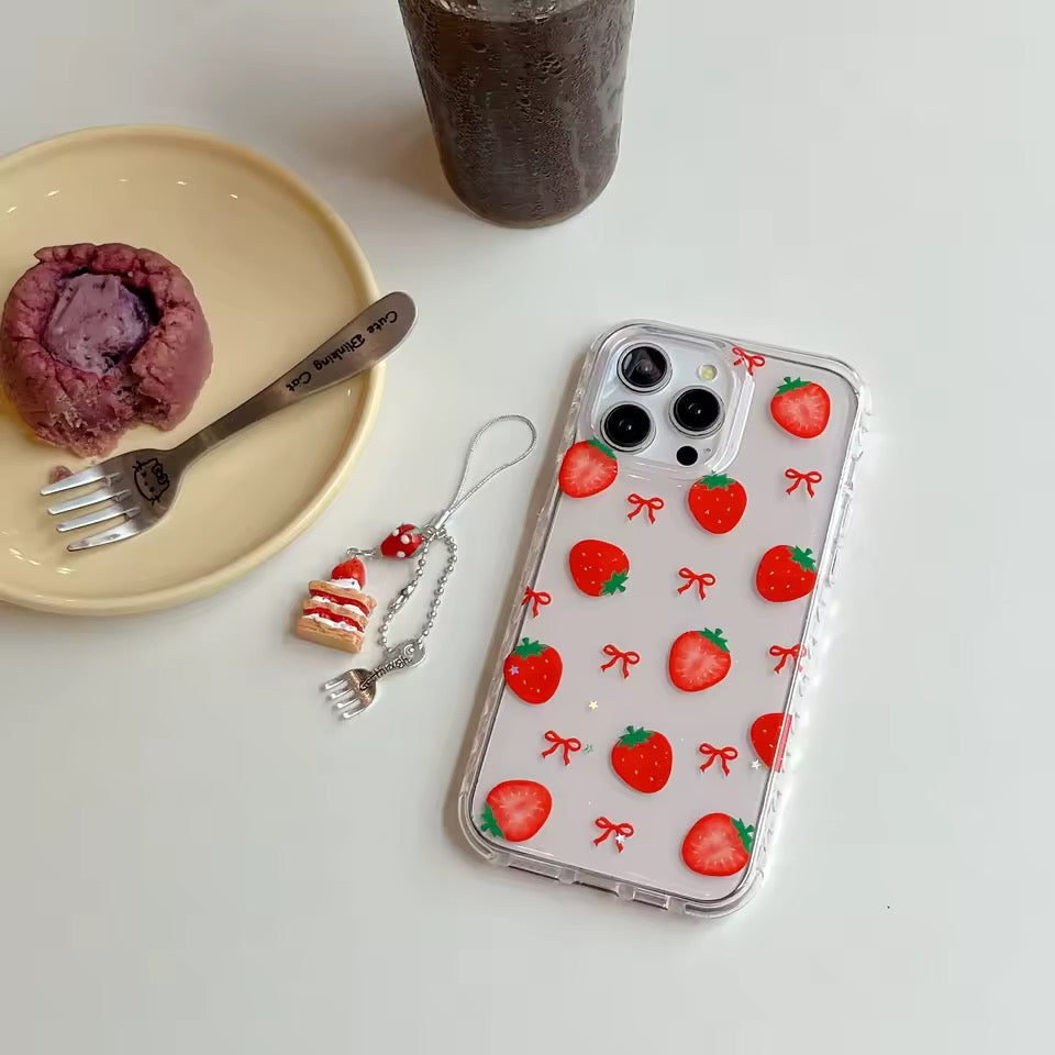 Strawberry Bow iPhone Case Coquette Clear Cover for iPhone The Feelz Strawberry Bow iPhone Case Coquette Clear Cover for iPhone The Feelz