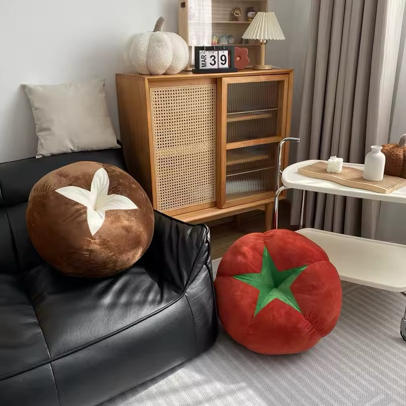 Tomato-shaped pillow for bed or bay window decor