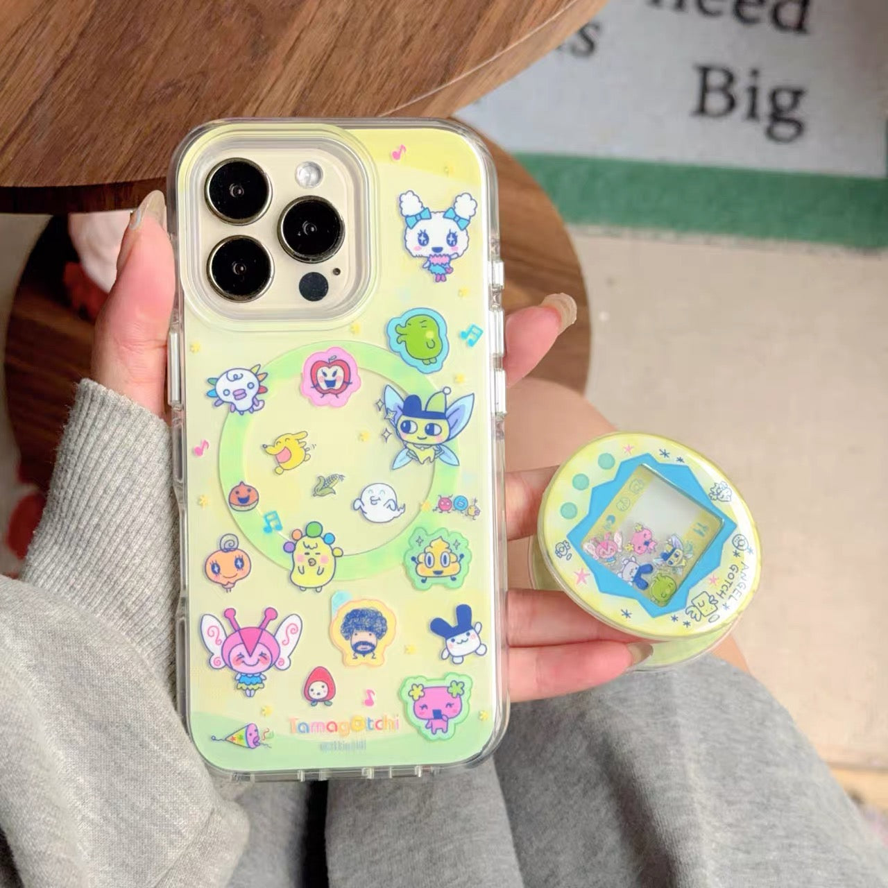 Aesthetic virtual pet iPhone case with GripTok pop stand and MagSafe.