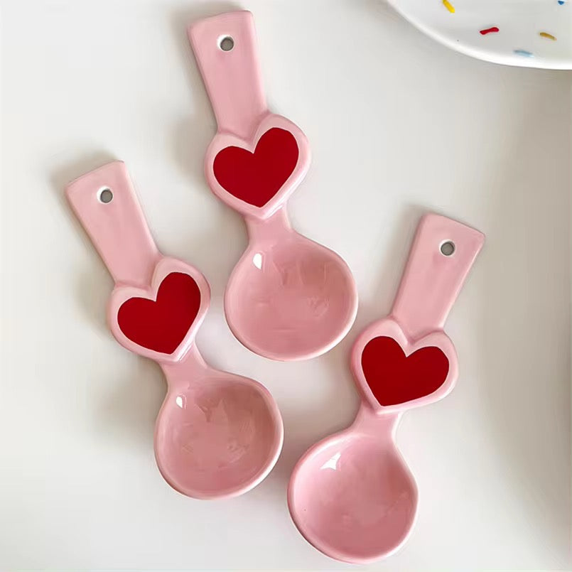 Colorful fruit spoon, handmade ceramic