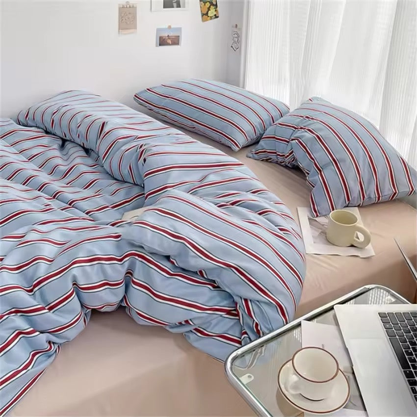 Cozy Plaid Bedding Set for Dorm and Bedroom