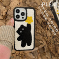 Korean-inspired cartoon fur iPhone case for winter