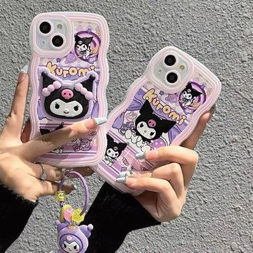 Sanrio Kuromi Purple iPhone Case – Kawaii Wavy Design for iPhone Models