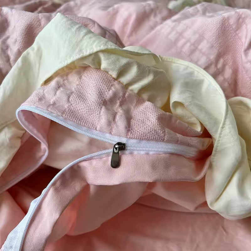 Minimalist Korean bedding set perfect for soft girl and balletcore rooms