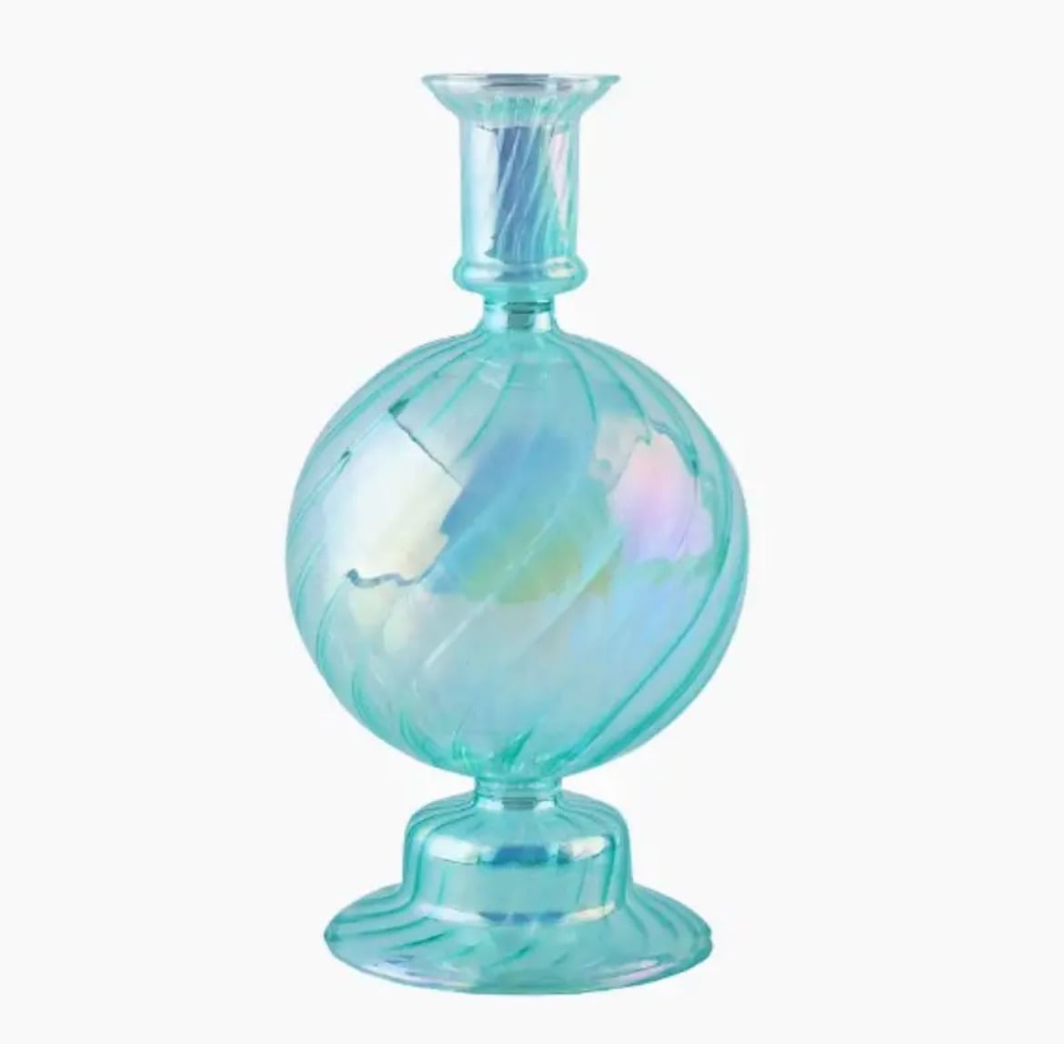 Lacquered Purple Glass Candle Holder – Minimalist Design for Home Decor