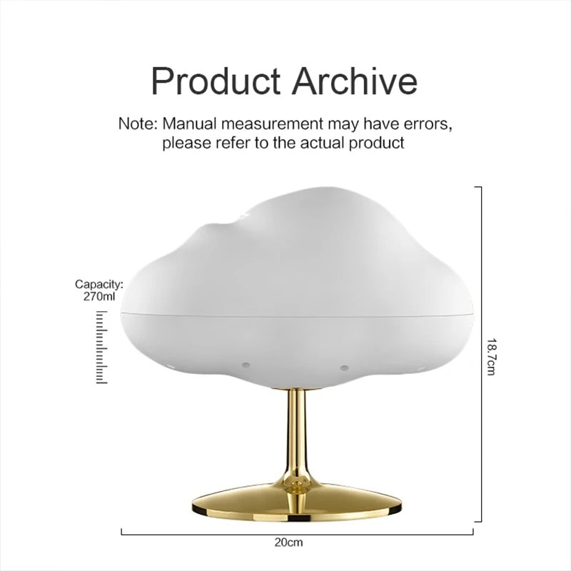 Essential oil-friendly cloud humidifier and lamp