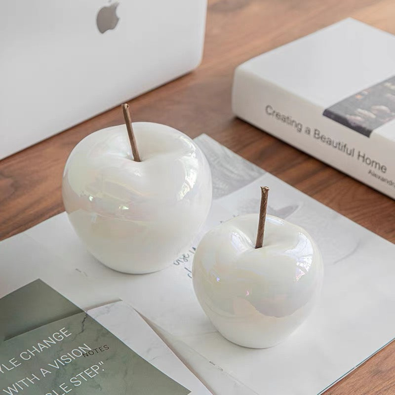 LED Iridescent Pearl Apple Lamp with a Nordic aesthetic for cozy spaces