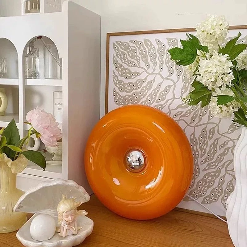 USB-powered retro orange lamp for bedroom decor