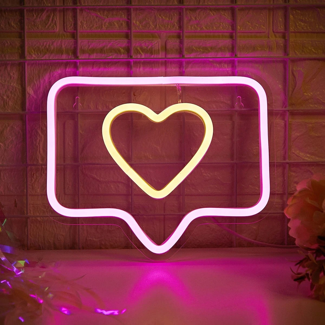 Like LED neon sign with Instagram heart design for bedroom decor