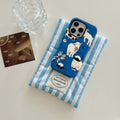 Cute little lamb cartoon iPhone case, blue aesthetic for iPhone