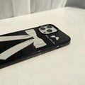 Stylish black bow iPhone case for retro and preppy look