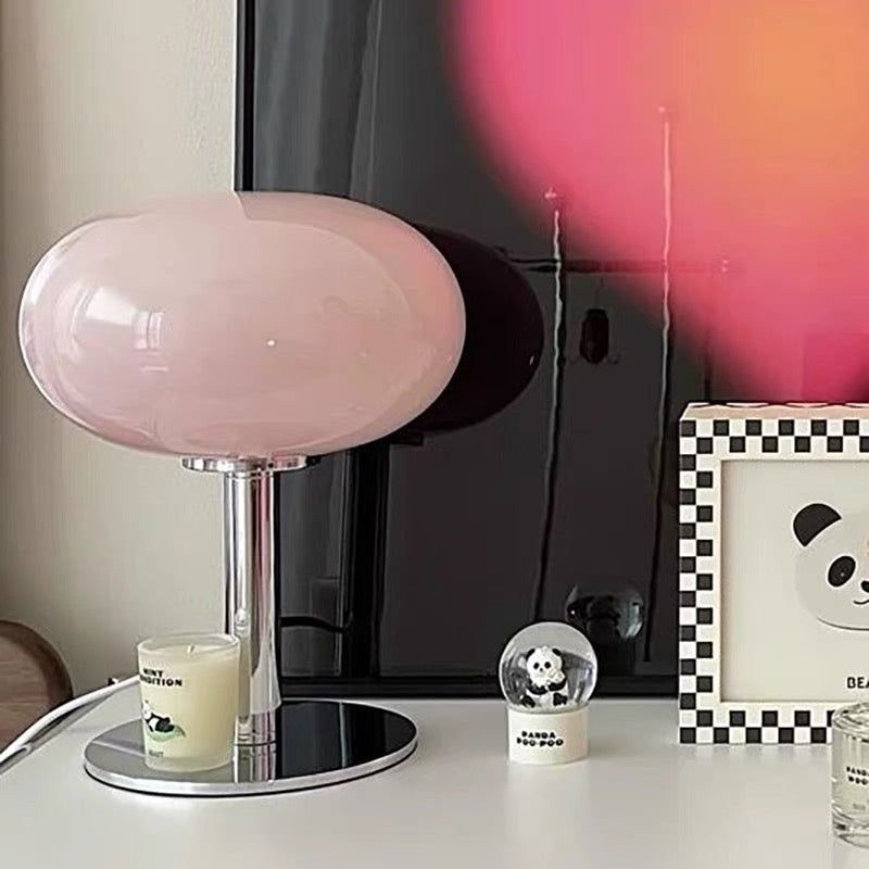 Lollipop Table Lamp with modern glass mushroom design