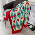 Love Colored Knitted Blanket – Romantic Nordic Soft Throw for Home and Office Decor