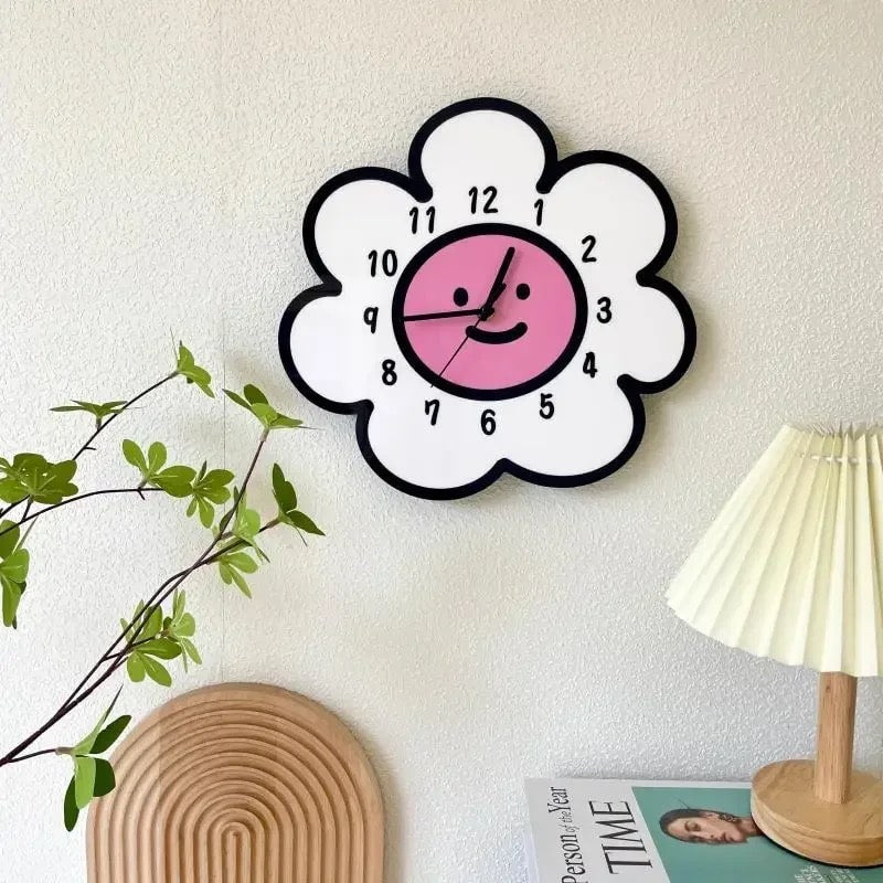 Luminous sunflower wall clock for living room