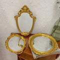 Gold and white vintage mirror tray for living room decor