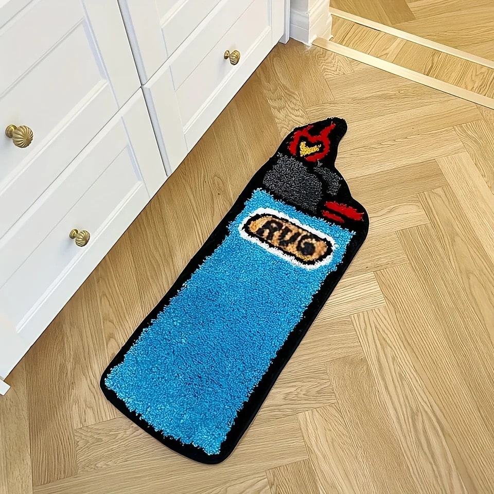 Blue Lighter Tufted Rug – Accent Rug for Bedroom Decor – The Feelz