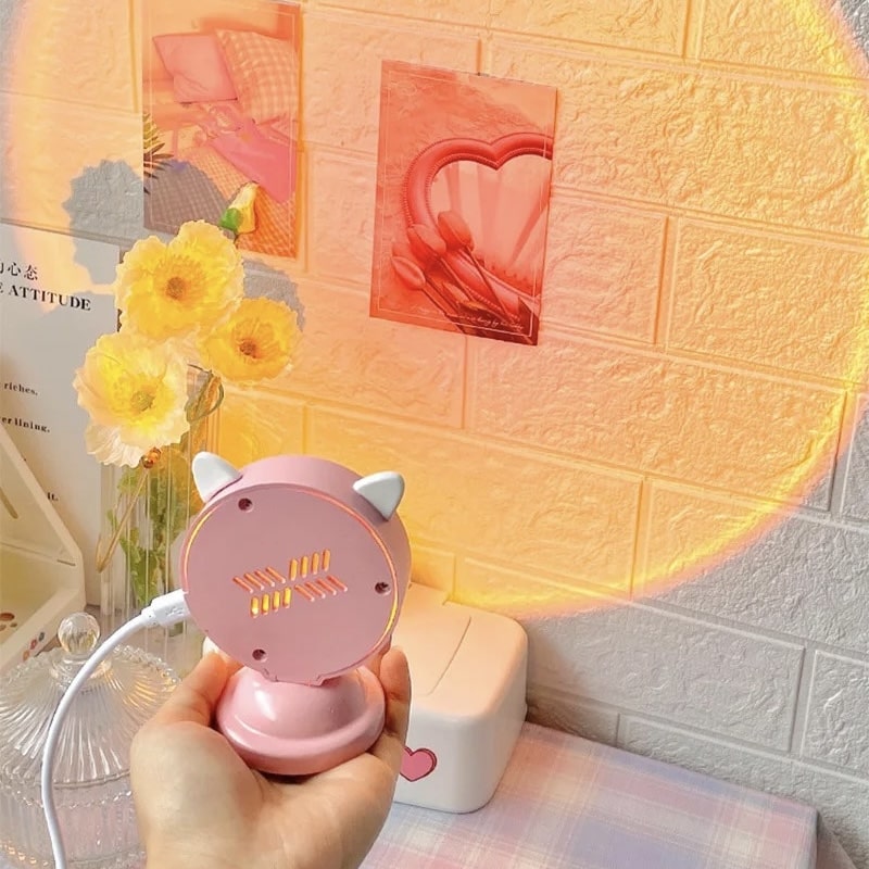 USB rainbow sunset lamp for TikTok room decor