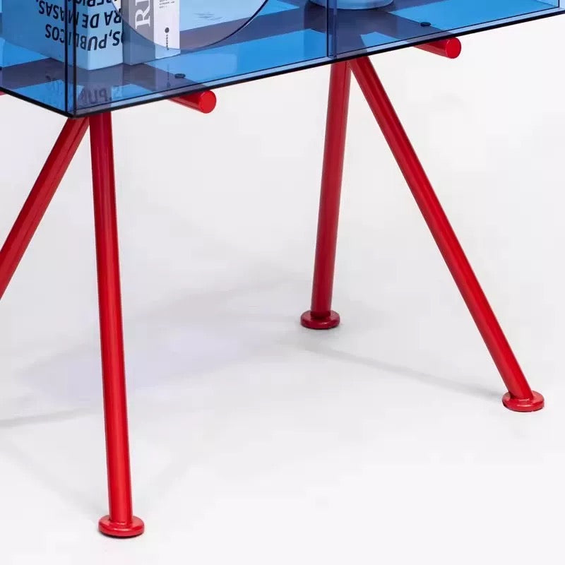 Minimalist acrylic display cabinet with transparent panels for modern living room storage