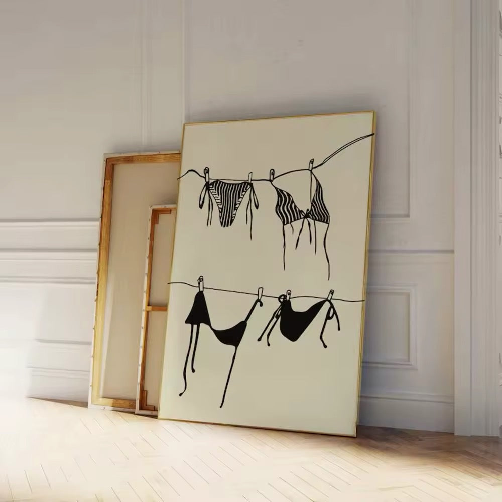 Stylish bikini painting for fashion-inspired interiors