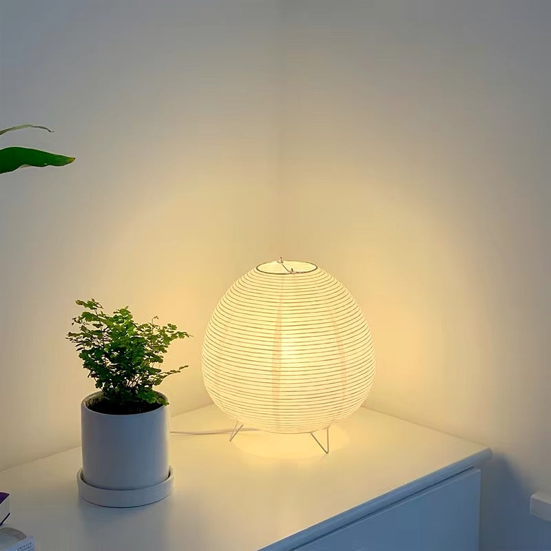 Akari style rice paper table lamp for modern decor