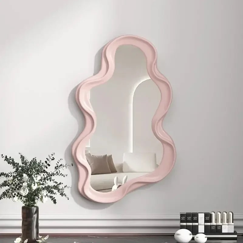 Minimalist Vanity Mirror with Wavy Design