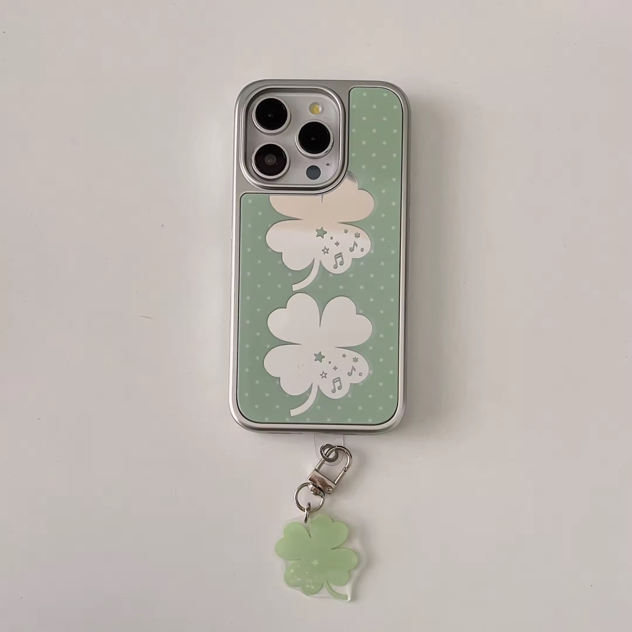 Pastel vibe with green plaid cloth and iPhone case styled for TikTok