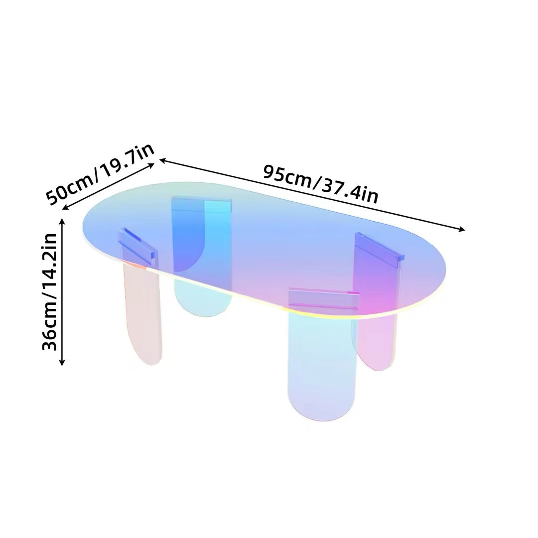 Iridescent Color-Changing Rainbow End Table for Stylish Home Decor