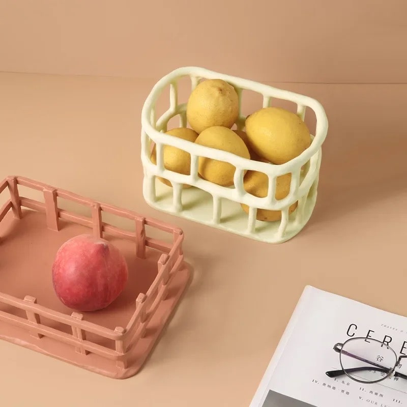 Hollow fruit basket for decorative storage in homes