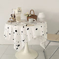 Modern ink splatter tablecloth, perfect for kitchen and party decor