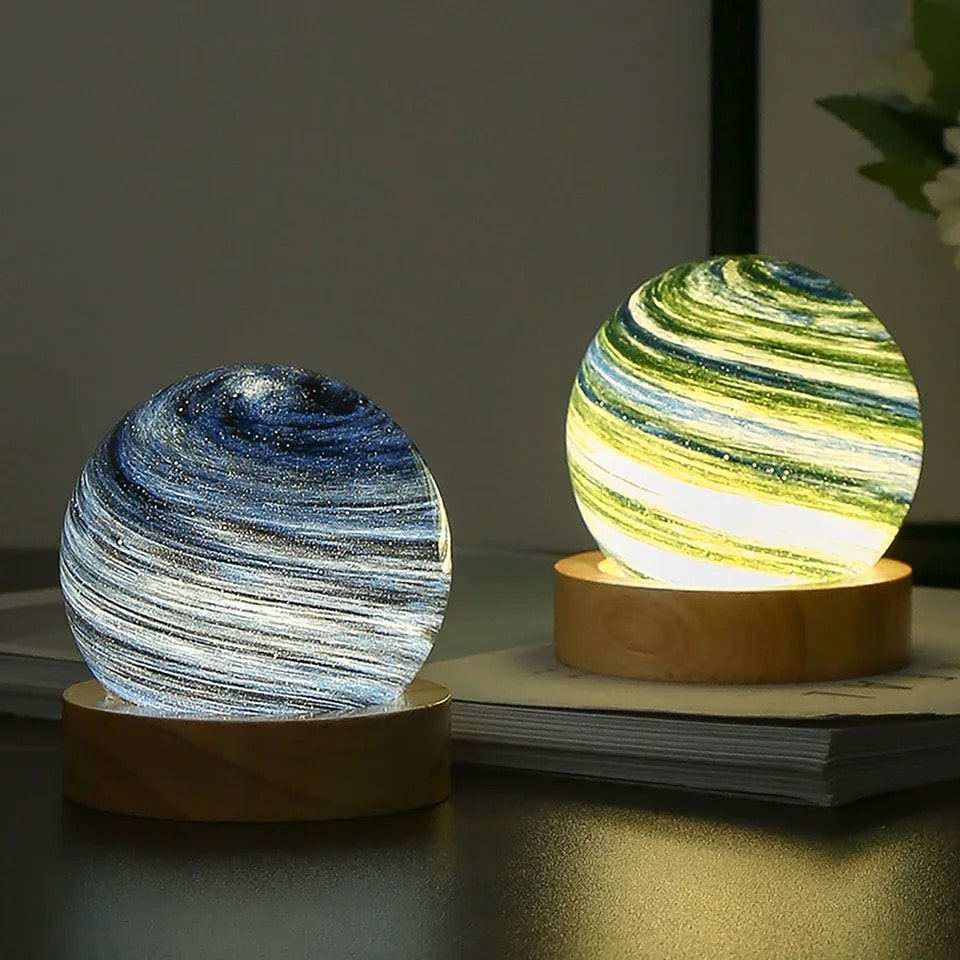 USB night light with starry projection for kids’ bedroom decor