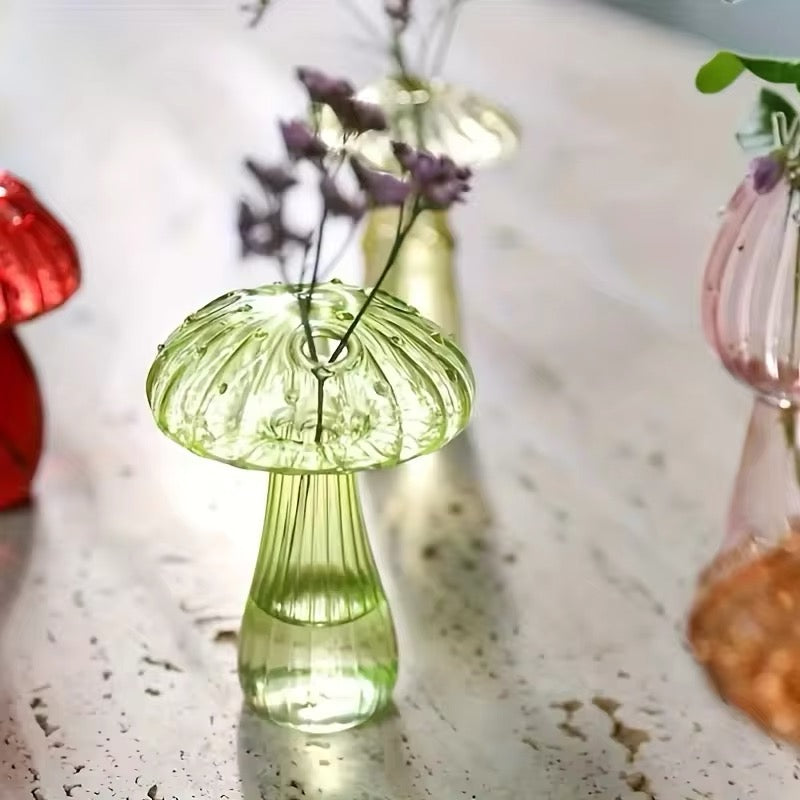 Hydroponic Glass Mushroom Vase for Plant Propagation