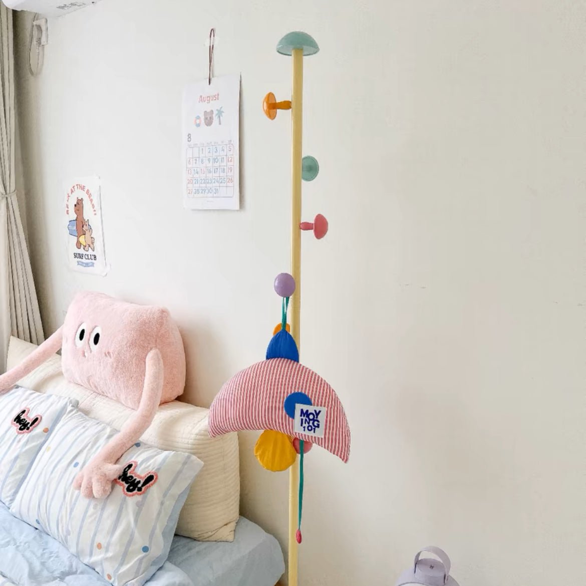 Mushroom pastel clothes rack for kids' room